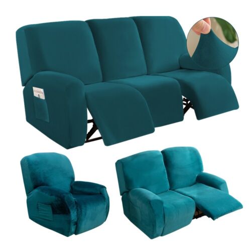Fundas de sofá reclinable elásticas 1/2/3 asientos sofá sofá funda protectora - Imagen 21 de 51
