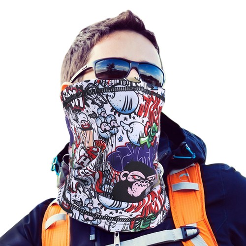 3D Print Fleece Neck Warmer Gaiter Winter Face Mask Scarf Halloween Ski Bandana - Picture 11 of 37
