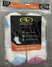 Athletic Works Women  s Shoe Size 8-12 No Show Socks 10 Pair