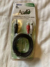 Luxtronic 3.5mm Plug To Dual RCA Jacks - Audio Y Cable Adapter SRY06FG