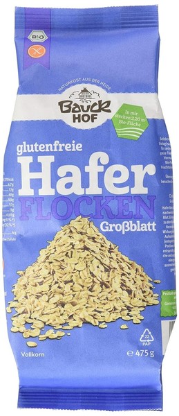 Bauckhof - Haferflocken GroßBlatt Glutenfrei Bio (2X475G) MüSli FrüHstüCk Backen-image