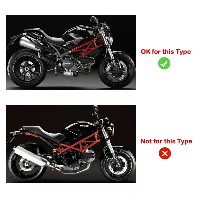 Slip for Ducati Monster 696 796 795 1100 Exhaust System Mid Pipe Black Muffler - Image 2 of 4