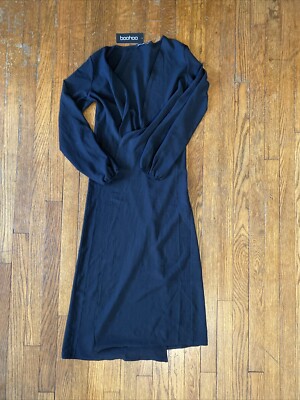 NEW Boohoo Maxi Kimono Black Women's Small Beach Swim