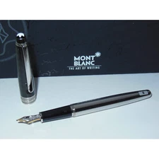 NOS/Demo* Montblanc Solitaire Carbon & Steel Classique Fountain Pen 18K B Nib