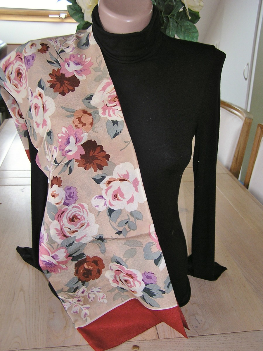 Foulard/carré En Soie 100% - 25g Rose - Occasion - Style Bandana Ou écharpe Légère
