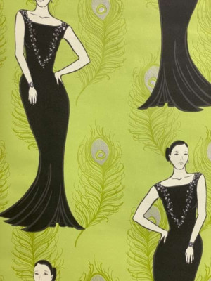 b n Tapete Glamour 400204 Grün Modedesign