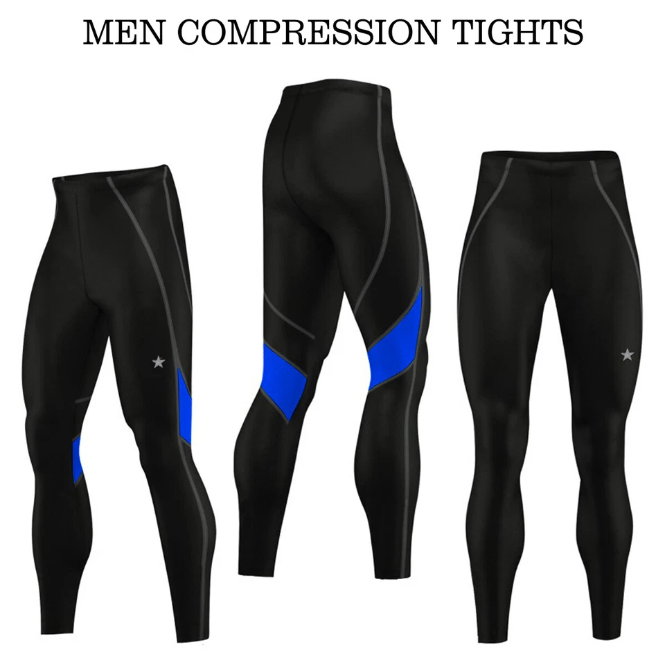 Mens Compression Trouser Rash Guard Base Layer Compression Tights Gym Yoga Pants - Image 3 of 4