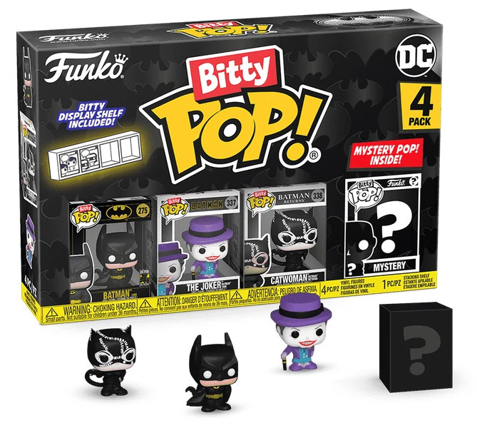 BITTY POP! BATMAN/THE JOKER/CATWOMAN 4-Pack - New
