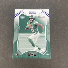 Elijah Moore Rookie Card GOAL LINE 2021 Panini Playoff #214 RC Parallel NY Jets