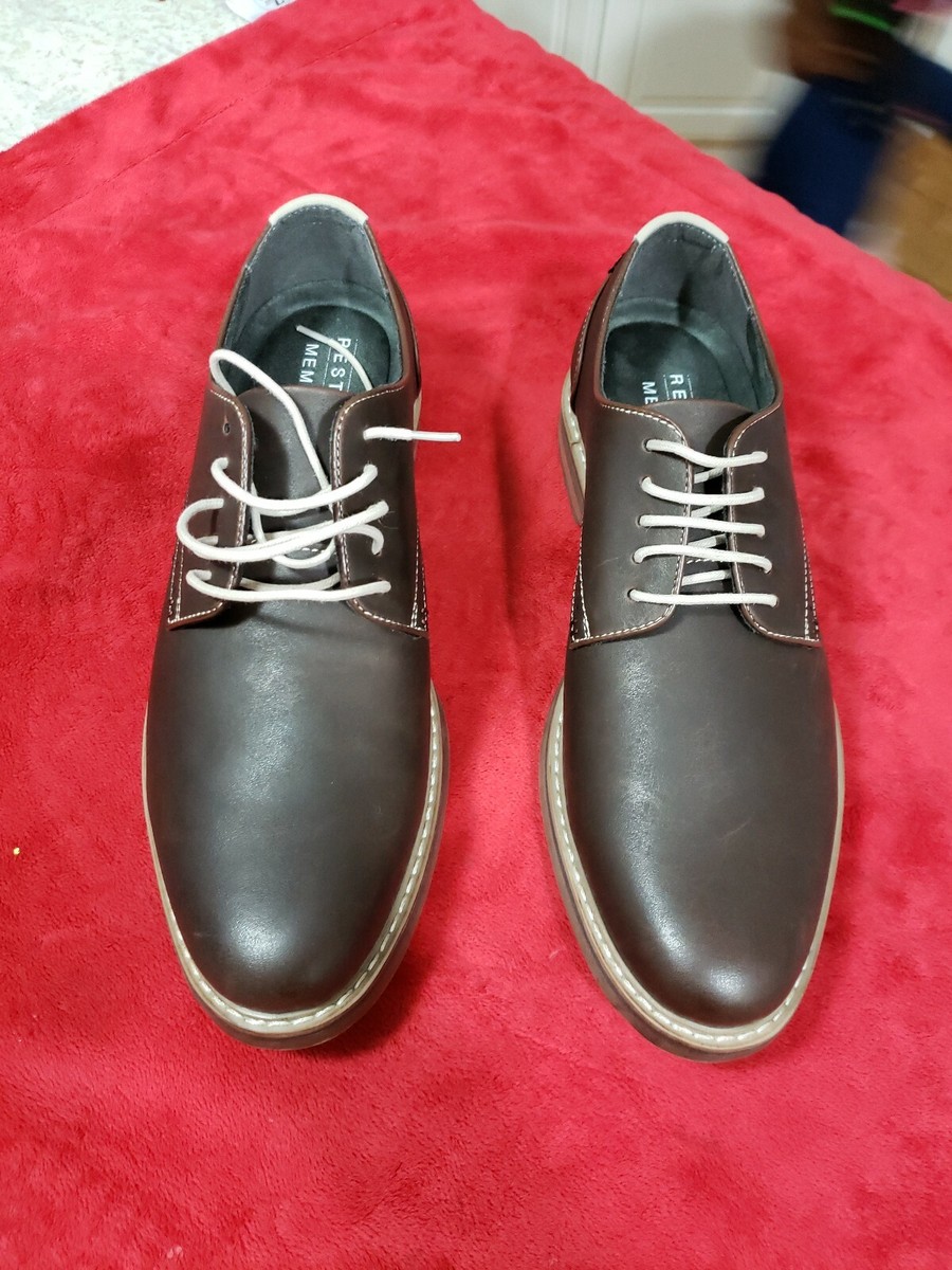 Structure Preston Lace Up Oxfords Mens Size 9 Gray Leather Shoes‎ Work Career Shop Gray Leather Brogue Oxford Dress Shoes | The Suit Depot main image 3