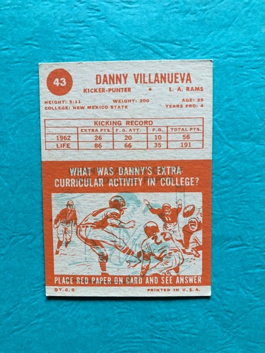 BLOW OUT SALE! $0.99 Each! Topps Football, Cards From 1960, 1961 & 1963 - 第 42/46 張圖片