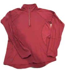 Womens NIKE Dri Fit Zip Neck Long Sleeve Breathable Running Top, Pink, Petite Sm