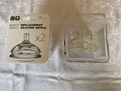 New Como tomo 3 Silicone Replacement Nipples Slow Flow 1 Hole 0-3 Months No BPA