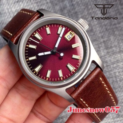 36MM Titanium Purper Sunburst Dial 20ATM NH35A Movement Men Watch Sapphire Glass