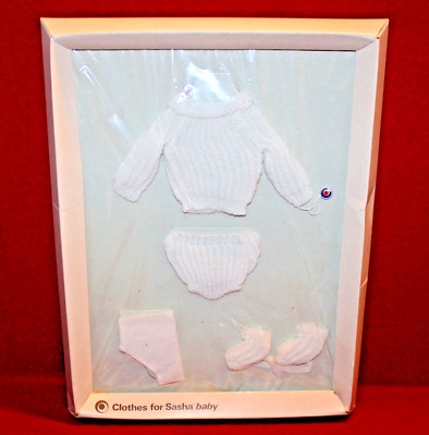 Vintage Baby Sasha Doll Clothes 602,Pullover,Pants,Nappy,Bootees And Tag,England