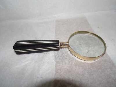 Ancienne Loupe Art Déco Vintage, Manche Ton Argent, Objet Déco Mystérieux