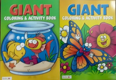Bendon Publishing Colorful Giant Coloring and Activity Book Set of 2