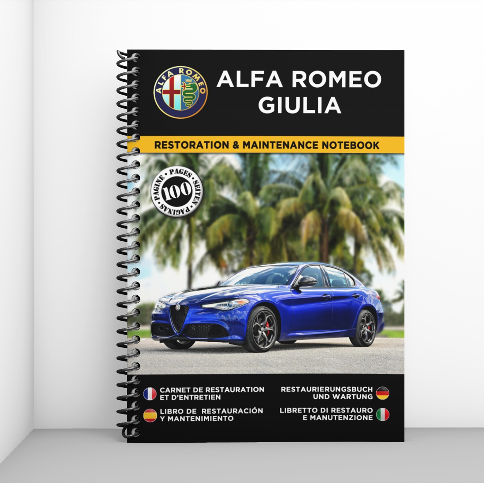 Carnet de restauration Alfa Romeo Giulia idée cadeau pour collectionneur