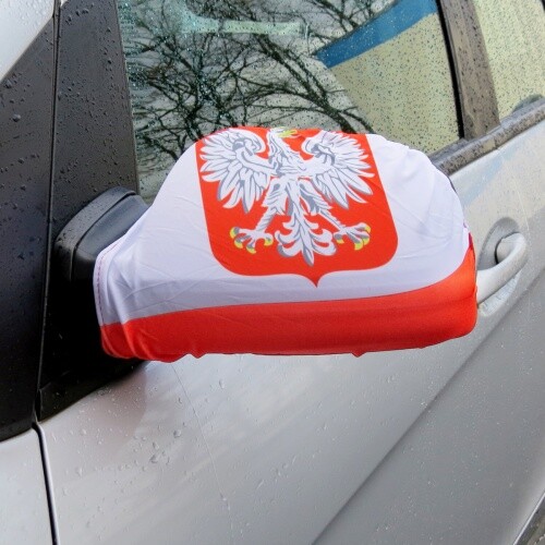 Sonia Originelli Auto Außenspiegel Fahne Set "Polen Wappen" Poland Polska Bik .. - Bild 1 von 2