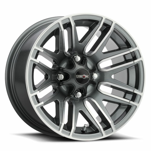 (1) 12x7 Vision 112 Assault 4x136 +2.5 Gunmetal Machined Face Wheel