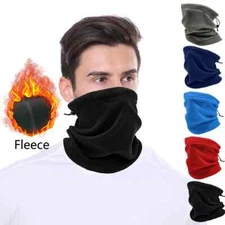 Mens Neck Gaiter Fleece Neck Warmer Outdoor Windproof Face Mask Winter Scarf