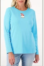Quacker Factory Size 2X Blue Long Sleeve Top