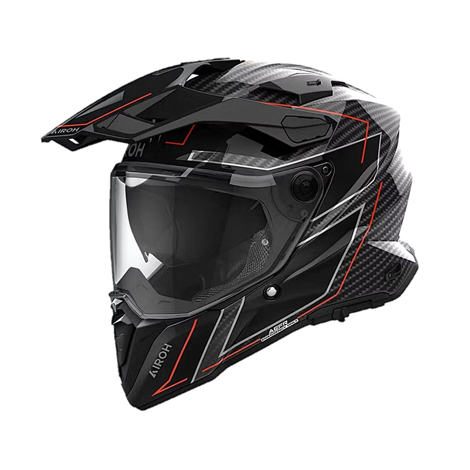 Casco de motocicleta Airoh Commander 2 Adventure ACU ECE2206 elegante brillo de carbono Foto 4 de 4