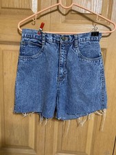 Vintage 90s Bill Blass Denim Jean Cutoff Shorts 28 High Waist
