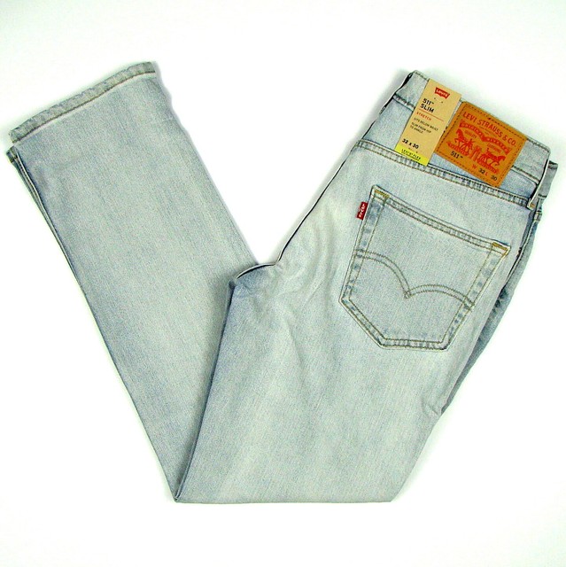 Levis 511 Jeans Slim Fit Size 30x30 LIGHT BLUE BLEACH Low Rise Levi's  Defect for sale online | eBay