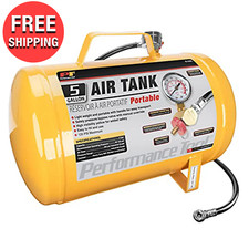 5 Gallon Portable Air Tank Steel W Pressure Gauge Carry Handle Tire Hose Chuck