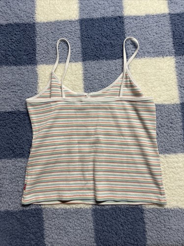 Levi’s Medium Retro 70’s Striped Henley Spaghettiträger Cropped Tank Top Ribbed - Bild 6 von 6