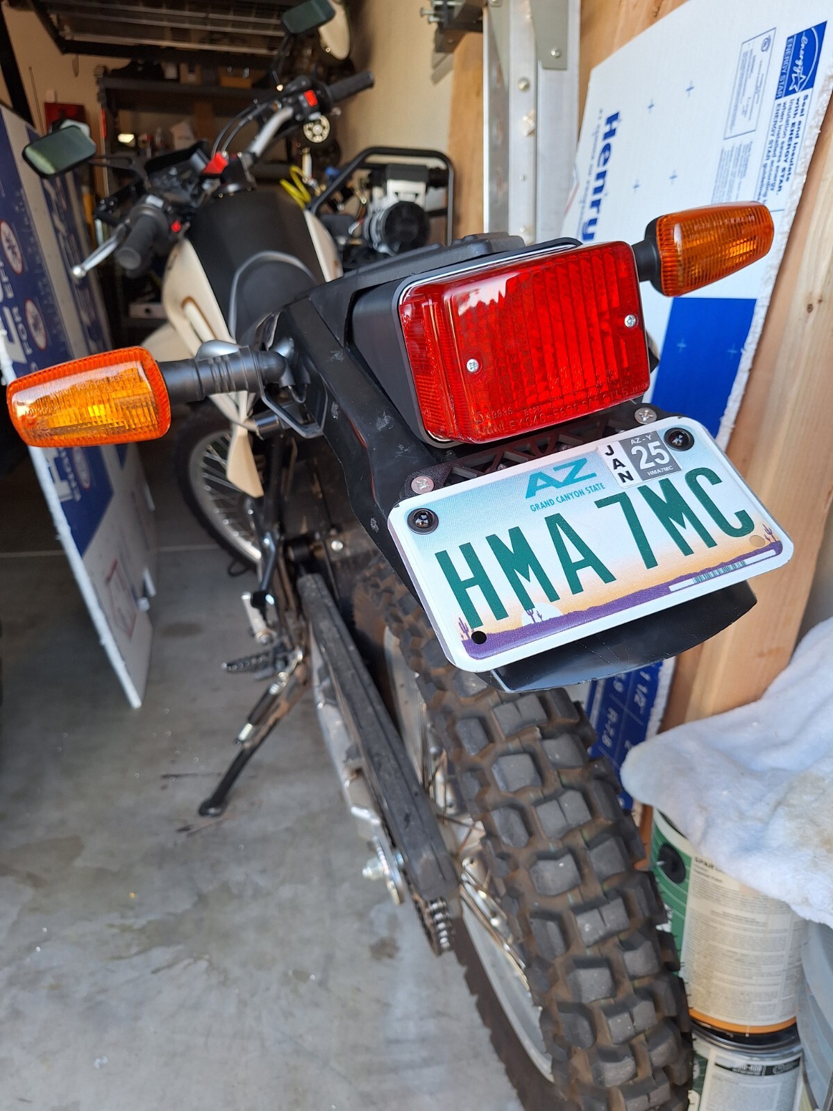 Yamaha XT250 Stock Light Tidy Tail Adapter & License Plate Bracket - Flat Matte