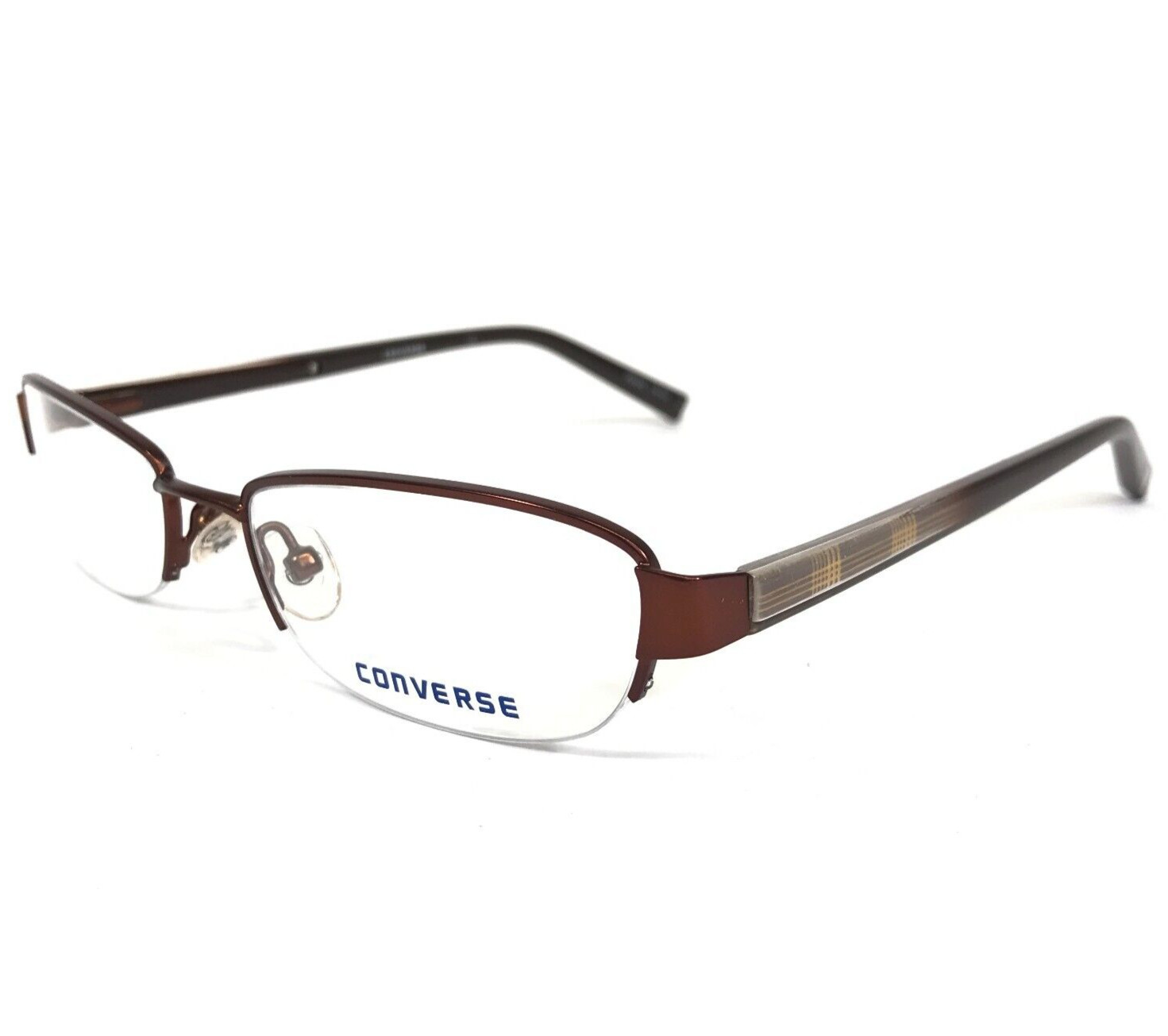Converse Eyeglasses Frames DISARRAY BROWN Rectangular Half Rim 51-18-135