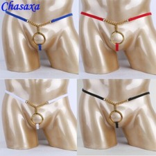 Men's Gold Crotch Ring Thongs In FOUR Colours - Sexy G-strings Lingerie !!