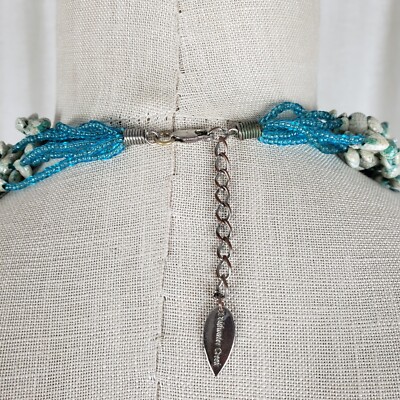 Coldwater Creek Turquoise Teal Multi-strand Shells Beads Beaded Necklace  Jewelry