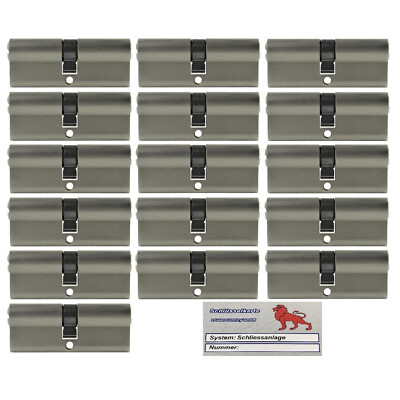 16x Profilzylinder 80mm 40/40 +80 Schlüssel Gleichschließend Not+Gefahr Codecard