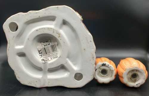 PRIMA CREATIONS HARVEST AUTUMN FALL CERAMIC VOTIVE CANDLE HOLDER & SHAKERS - Picture 11 of 12