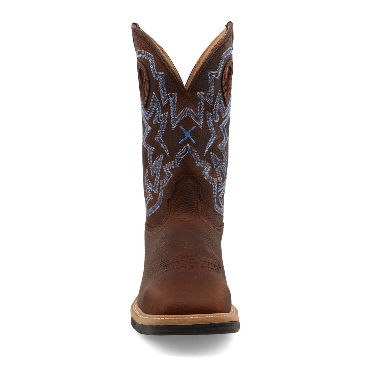 Twisted X Men's Brown Pebbled Blue Steel Toe Cowboy Boot
