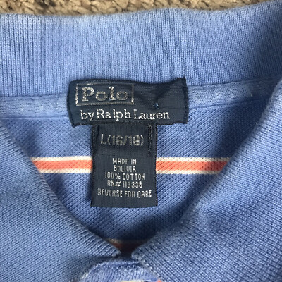 ℕ Polo Ralph Lauren Boys Large (16/18) Blue Short Sleeve Polo Shirt