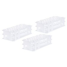 Plastic Test Tube Rack Holder 40 Holes White for 20mm Test Tubes, Pack of 3