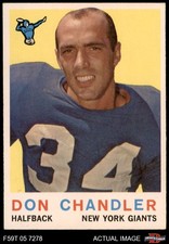 1959 Topps #49 Don Chandler Giants-FB Florida 6.5 - EX/MT+