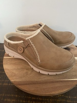 Woman's Skechers Size 7 Easy Going Sundaze Tan Relaxed Fit Slip On Shoes EUC