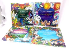 LOT 4 MYTHOGRAPHIC coloring book LOT Aviary Dream Weaver Cosmic Spirit Paradise