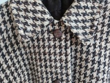 Dereta Wollmantel Hahnentritt Vintage Ende 60er/70er Jahre Wolle GR 10