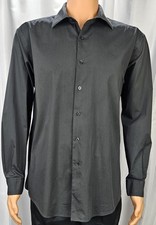 Alfani Men  s Regular Fit Dark Gray Long Sleeve Dress Shirt Size L 16  16.5 34/35
