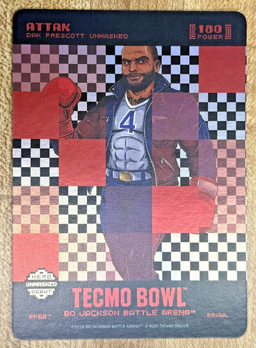2026 Bo Jackson Battle Arena Tecmo Bo Dak Prescott Unmasked Big Pixel Foil SP667