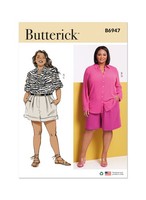 Schnittmuster Hemd Und Shorts Butterick B6947 W2 20W-28W (Gr. 46-54) Dt. Anl.