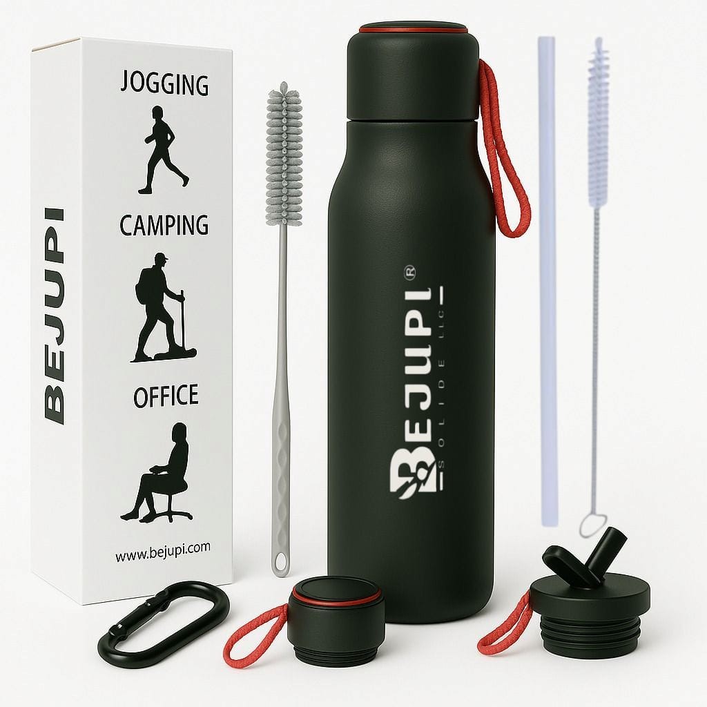 Stainless Steel Powder Coated 16.9 Oz Straw Lid &  Flip Lide