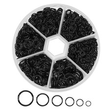 1000Pcs Black O Ring Connectors Metal Open Jump Rings Set 304 Stainless-Steel...