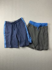 Cat Jack Boys M 8/10 Fleece Athletic Drawstring Shorts 2-Pack Blue/Gray